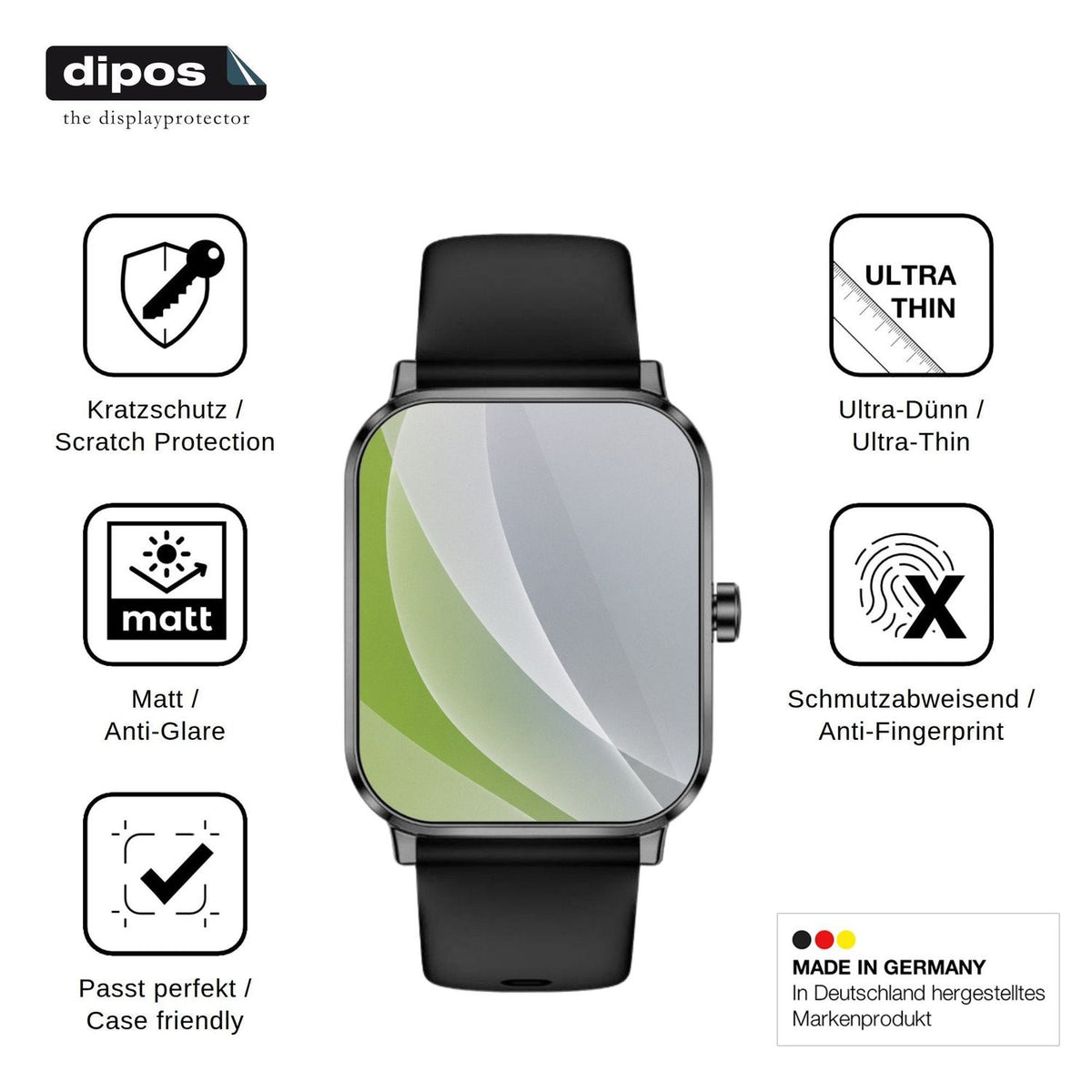 6x Screen Protector for Beafon Smartwatch 103 Protection Anti Glare dipos