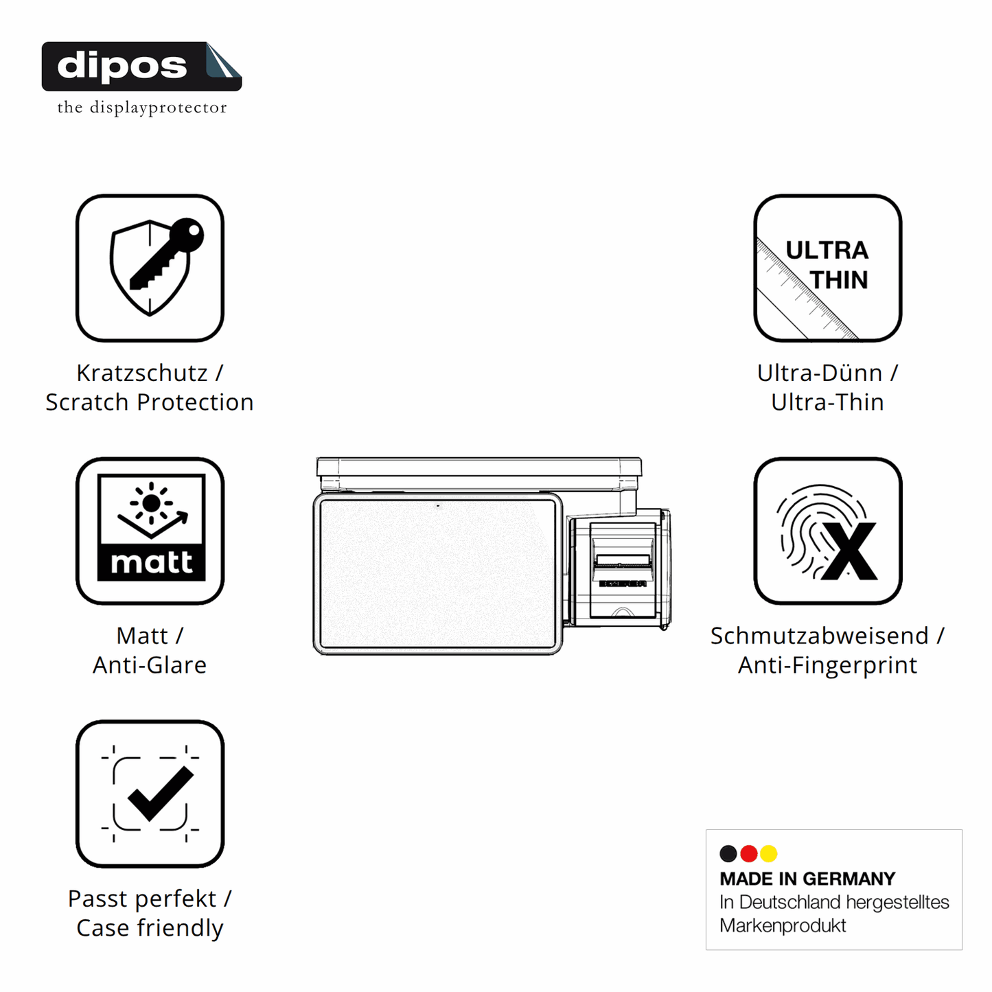 Besonders flexibler Displayschutz mit Anti-Shock-Schicht im Materialmix