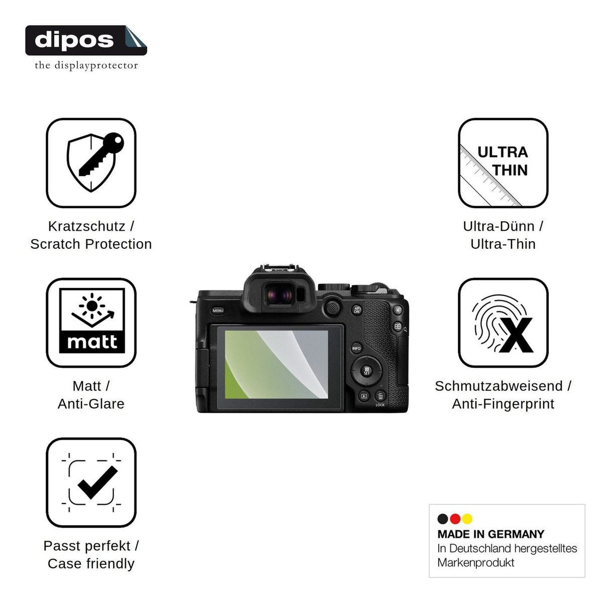 4x Screen Protector for Canon EOS R8 Mark II Protection Anti Glare dipos