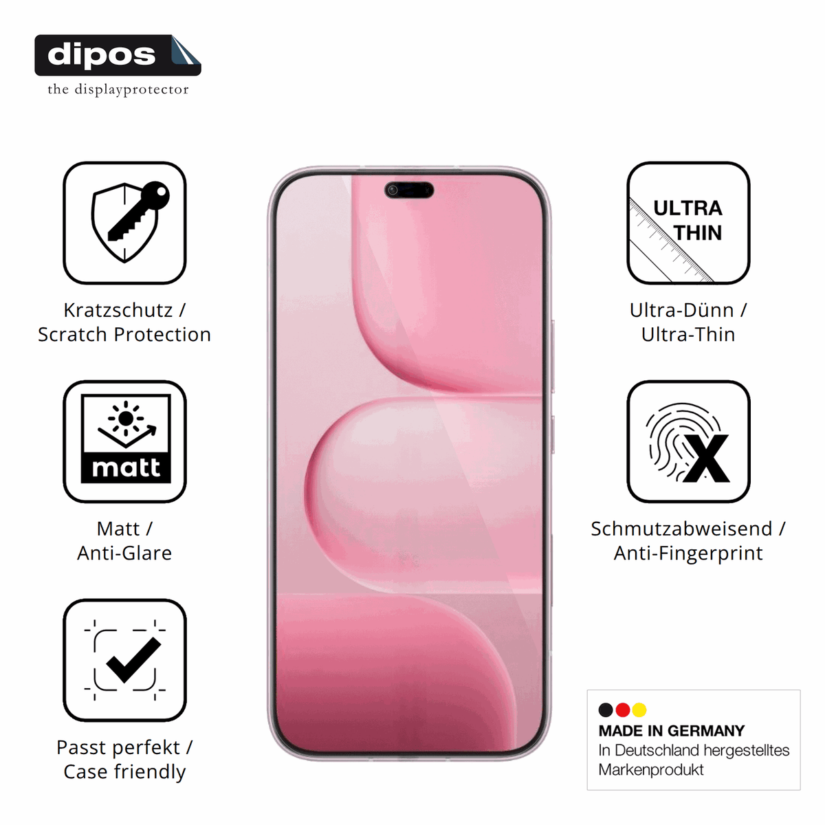 Displayschutz hergestellt in Deutschland, höchste Qualität made in Germany