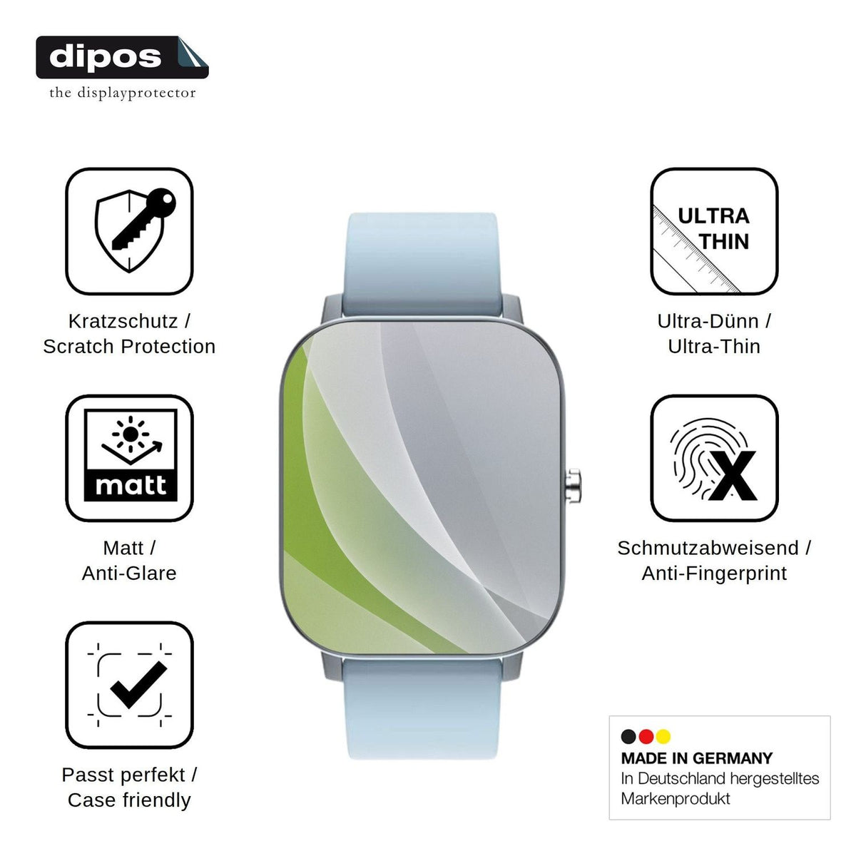 6x Screen Protector for Mopuea Smartwatch 1.4 Protection Anti Glare dipos