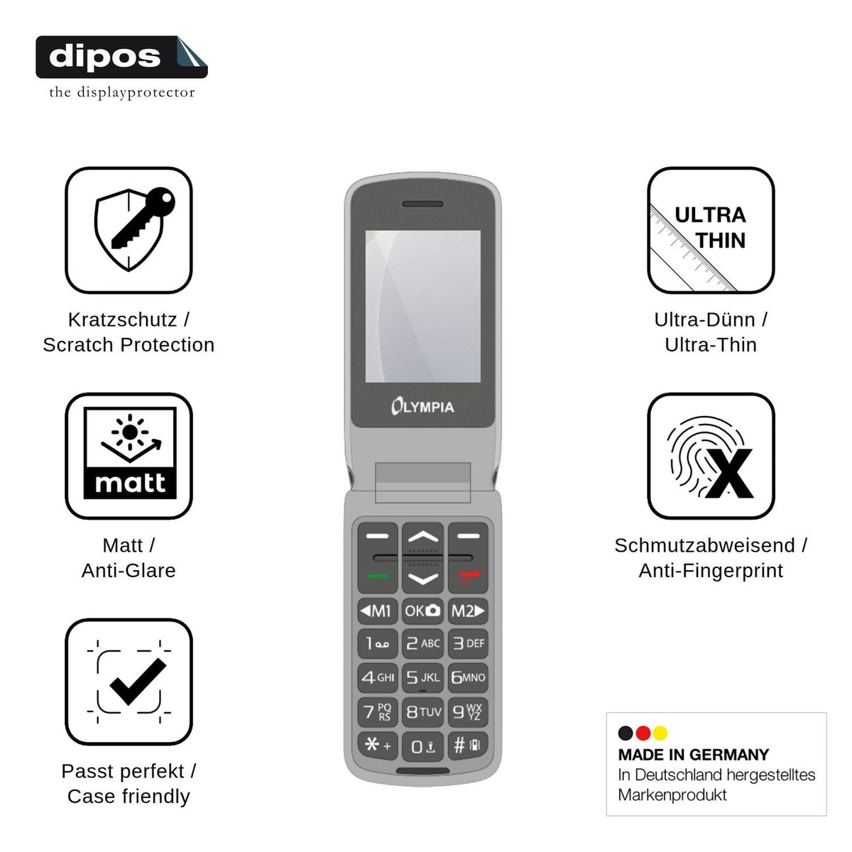 4x Screen Protector for Olympia Style Duo 4G Protection Anti Glare dipos