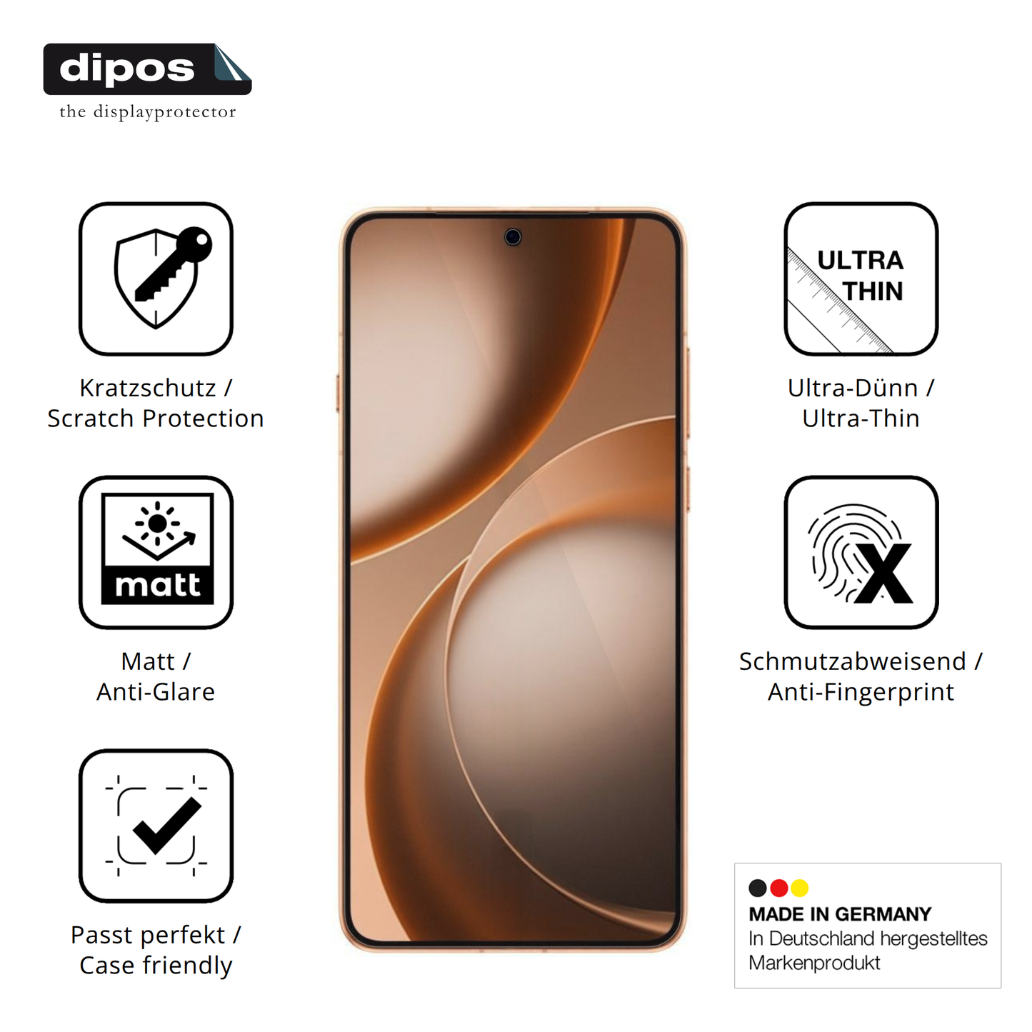 Displayschutz hergestellt in Deutschland, höchste Qualität made in Germany