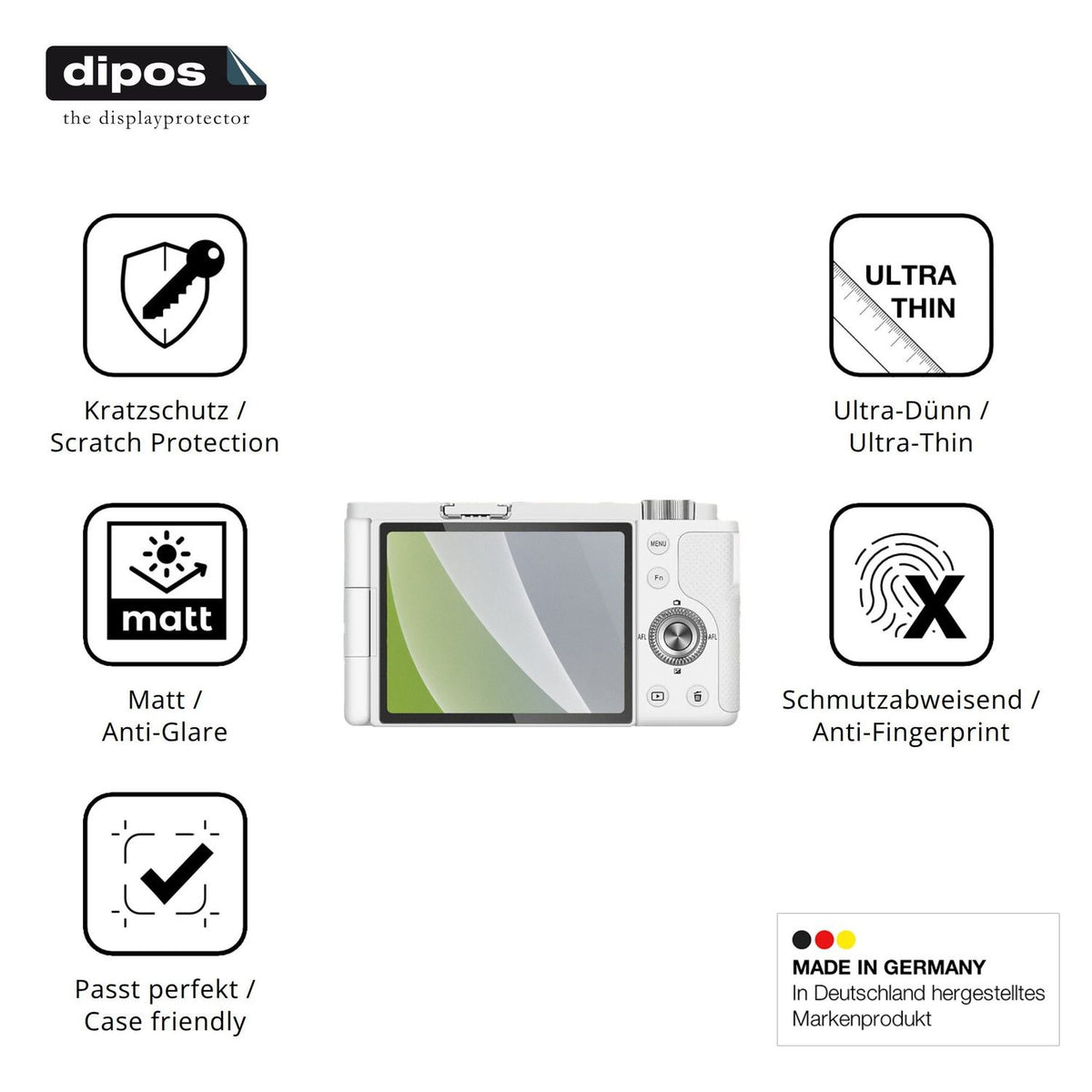 Displayschutz hergestellt in Deutschland, höchste Qualität made in Germany