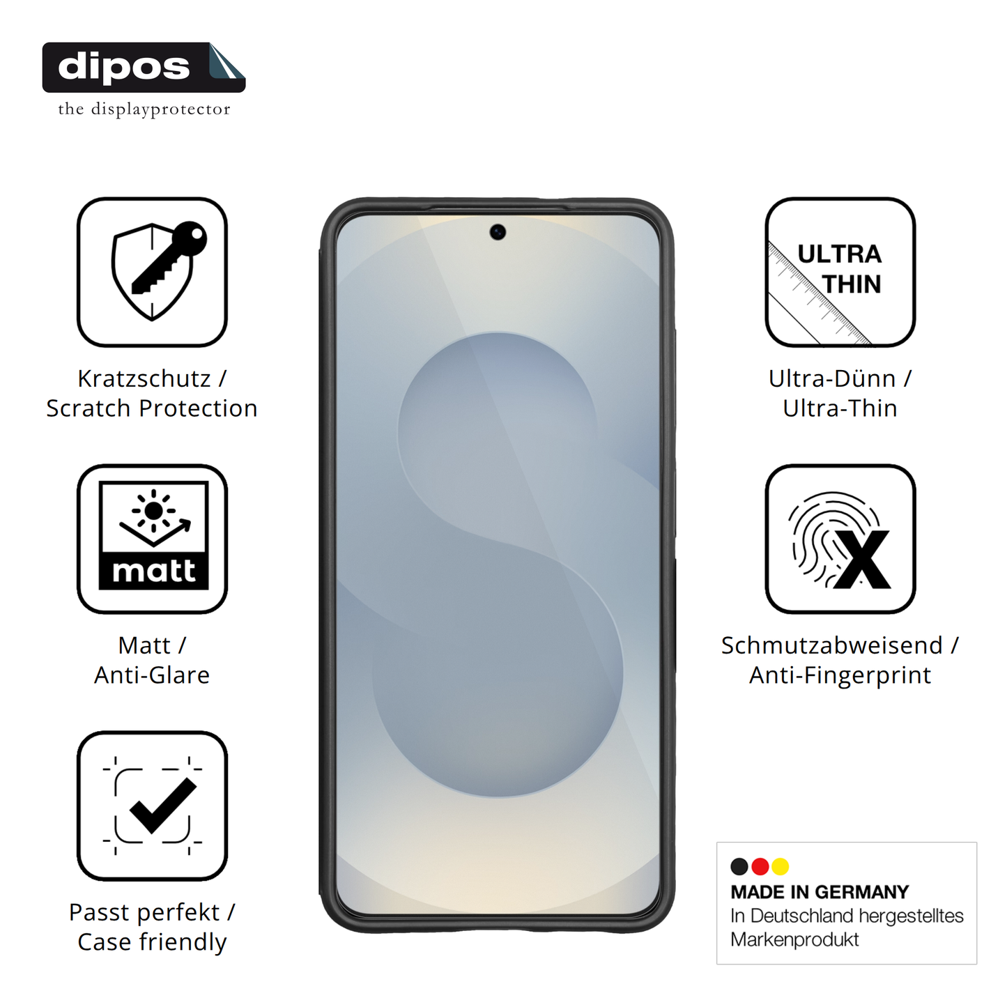 Displayschutz hergestellt in Deutschland, höchste Qualität made in Germany
