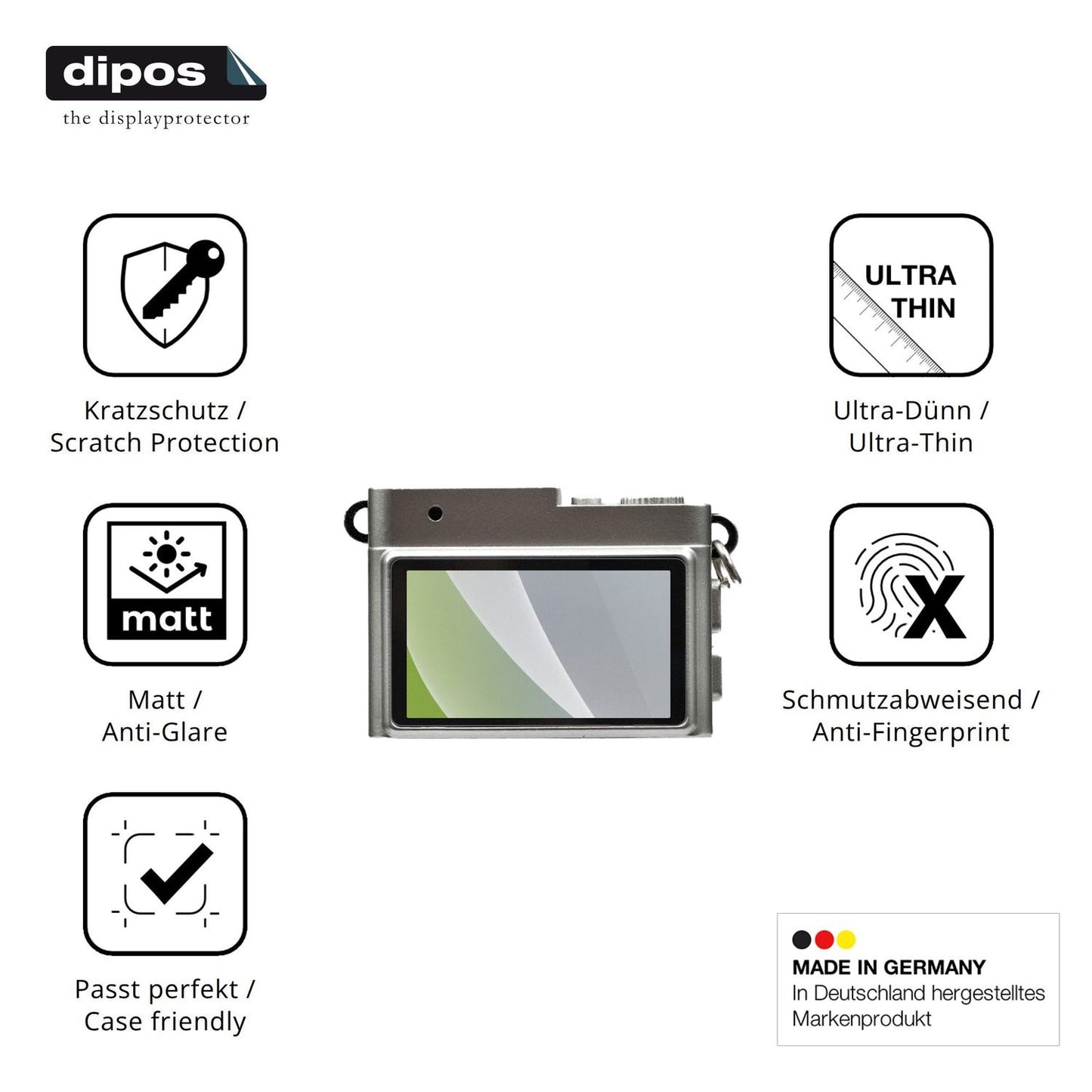 Displayschutz hergestellt in Deutschland, höchste Qualität made in Germany