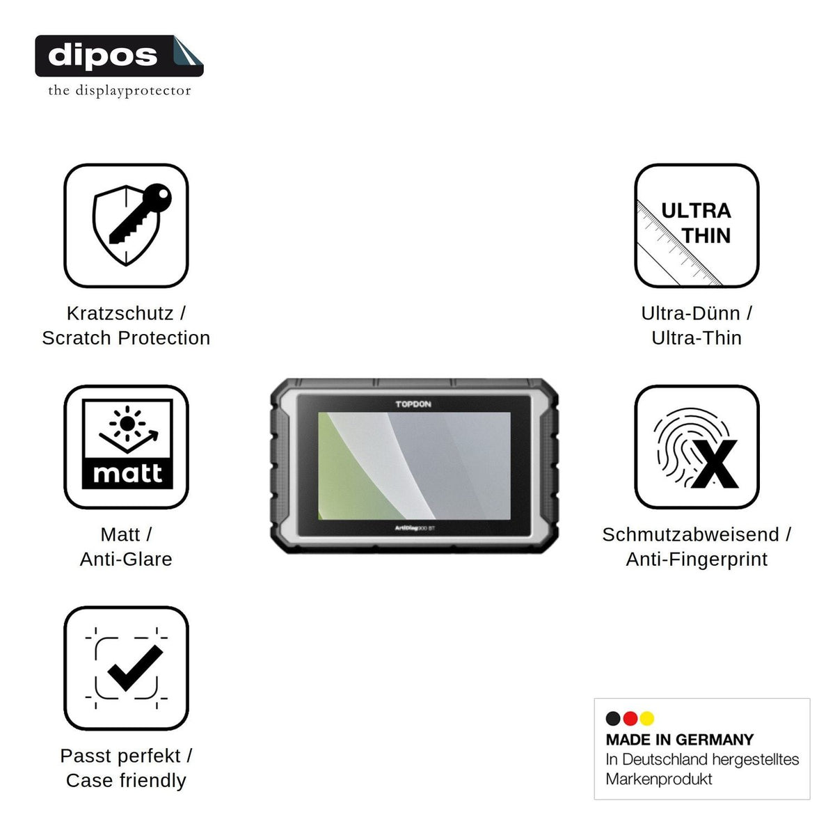 2x Screen Protector for Topdon ArtiDiag 900 BT Protection Anti Glare dipos