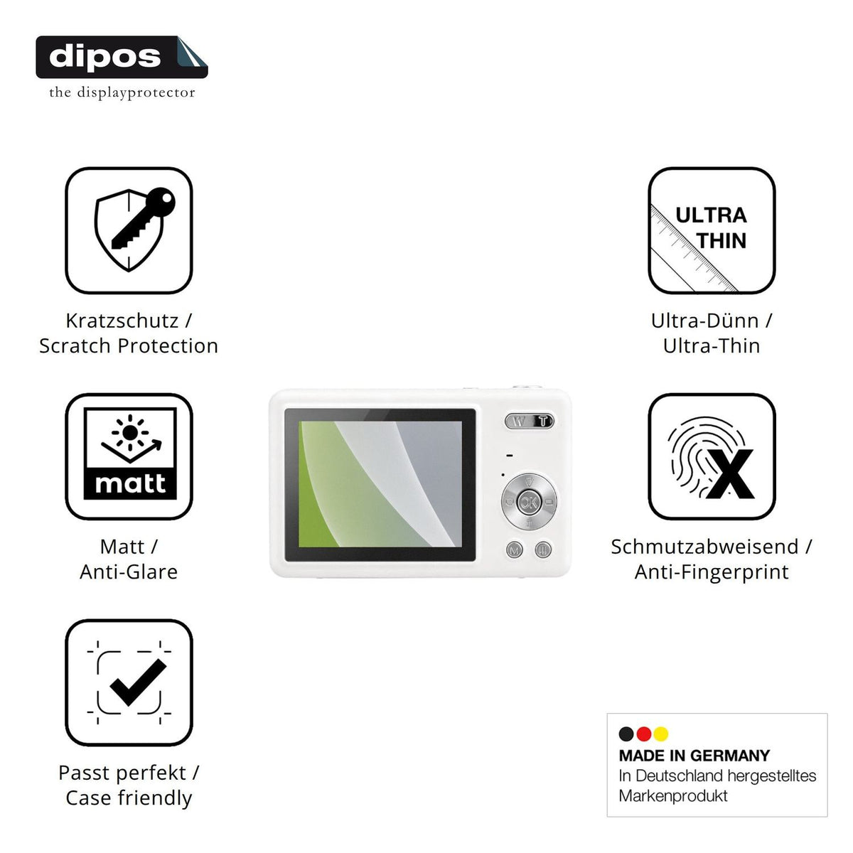 Displayschutz hergestellt in Deutschland, höchste Qualität made in Germany