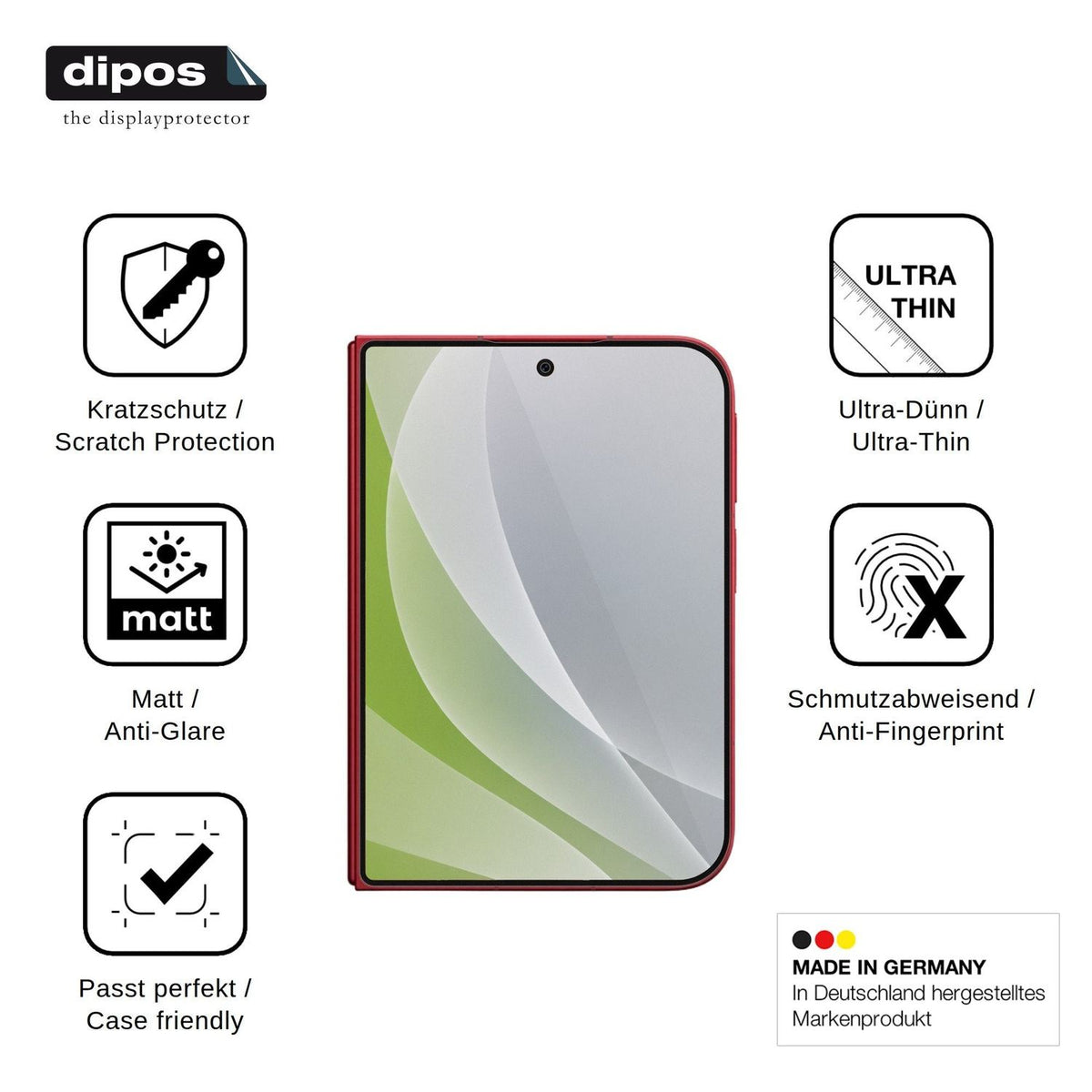 4x Screen Protector for Xiaomi 18 Fold Outside Protection Anti Glare dipos