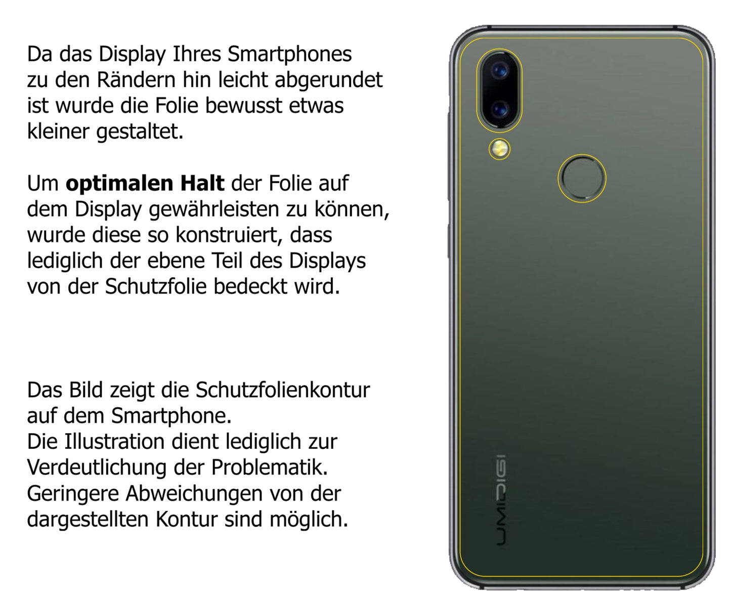 Schutzfolie mit optimaler Passform, zur Verwendung mit Hüllen geeignet