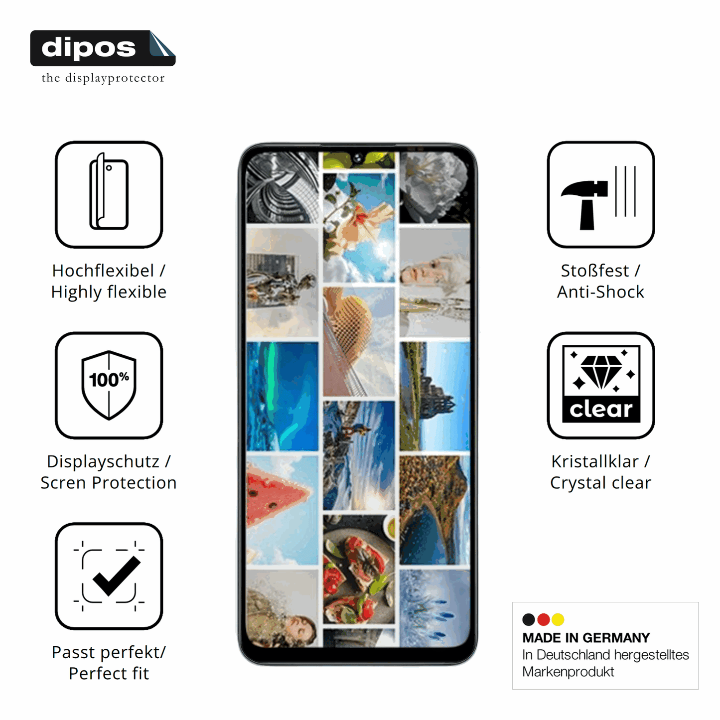 Displayschutz hergestellt in Deutschland, höchste Qualität made in Germany