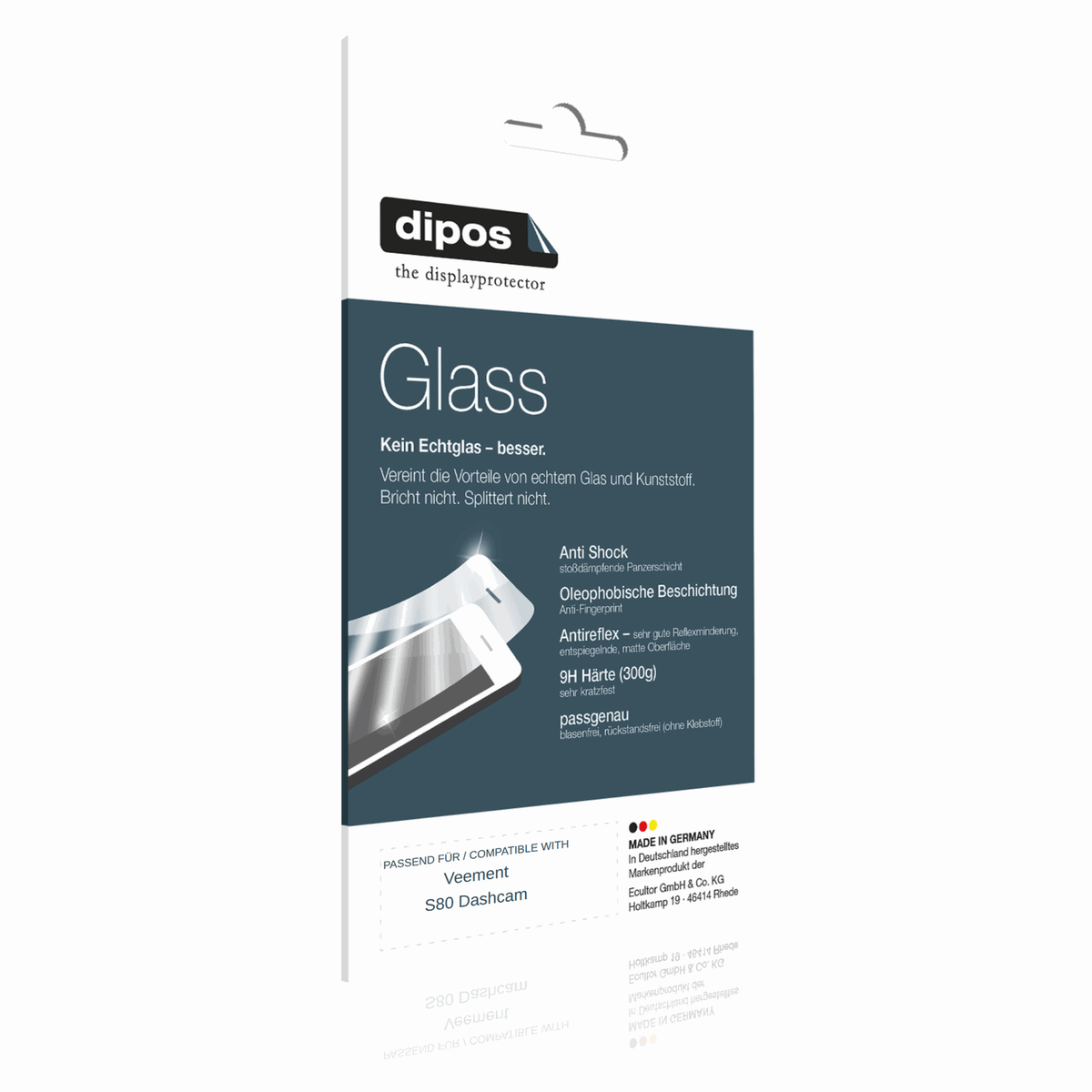 2x Screen Protector for Veement S80 Dashcam matte Flexible Glass 9H dipos