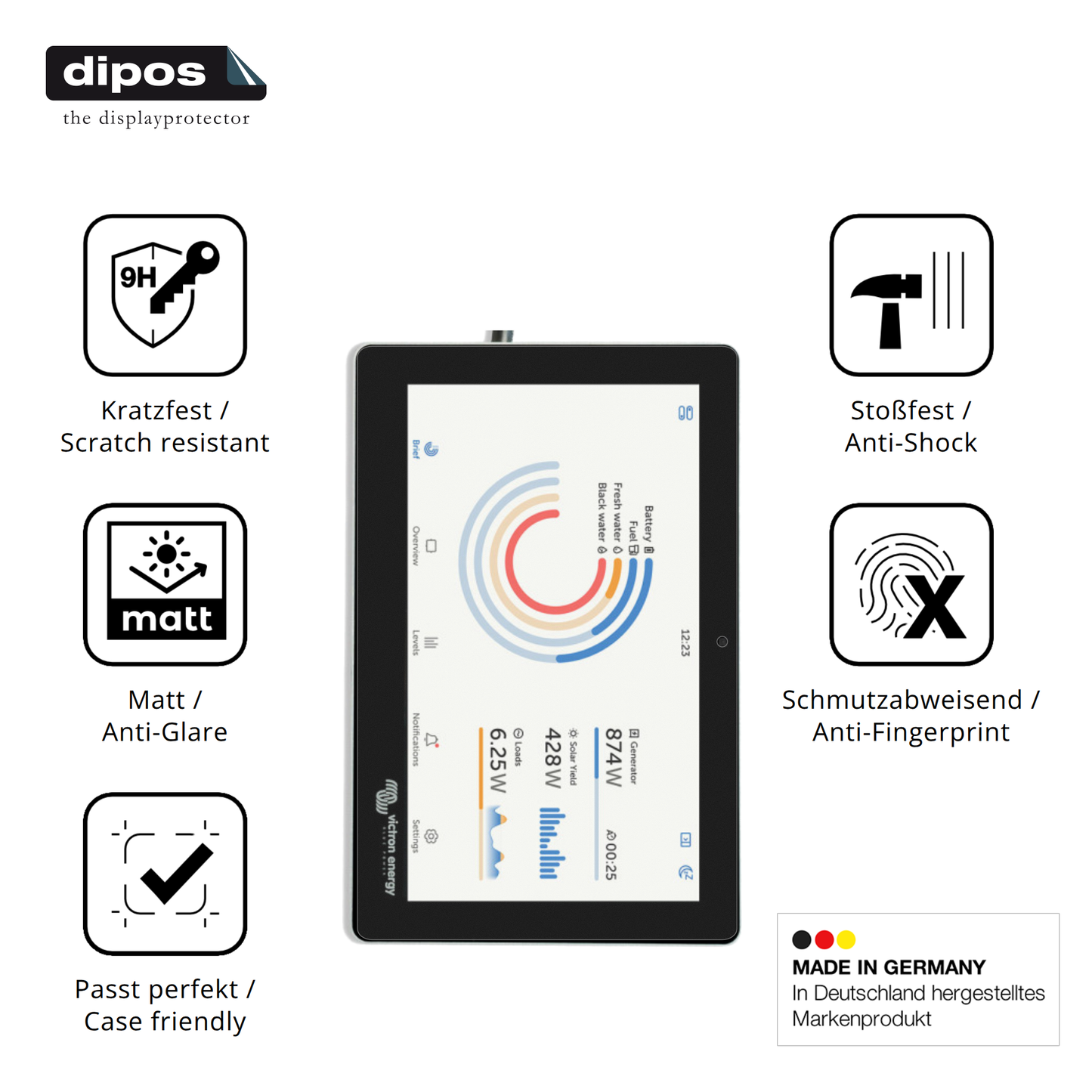 Displayschutz hergestellt in Deutschland, höchste Qualität made in Germany