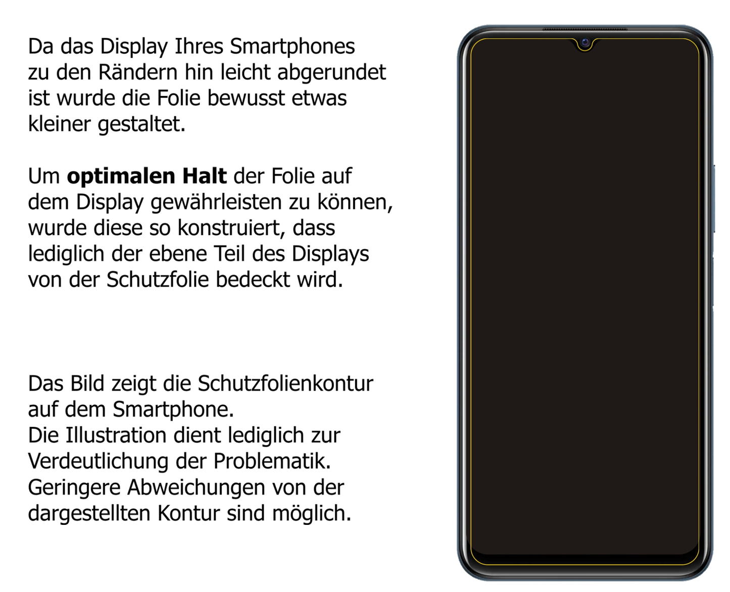 Dünne und klare Folie passend zugeschnitten für Vivo Y21T