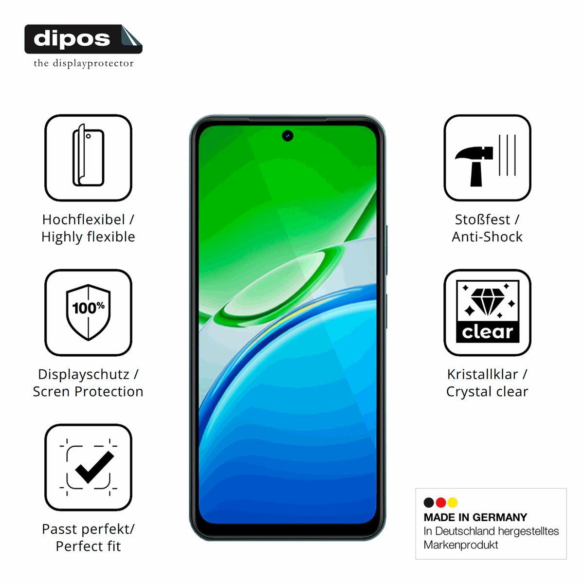 Displayschutz hergestellt in Deutschland, höchste Qualität made in Germany