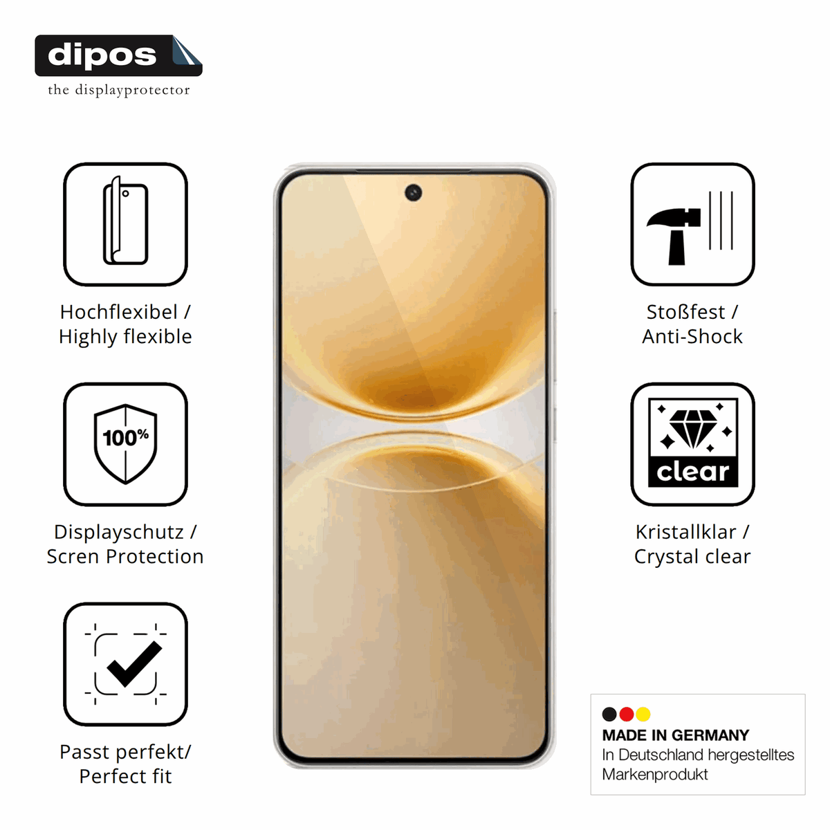 Displayschutz hergestellt in Deutschland, höchste Qualität made in Germany