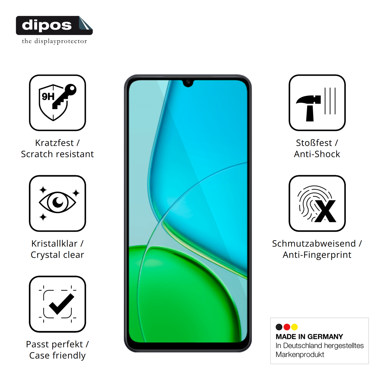 Displayschutz hergestellt in Deutschland, höchste Qualität made in Germany