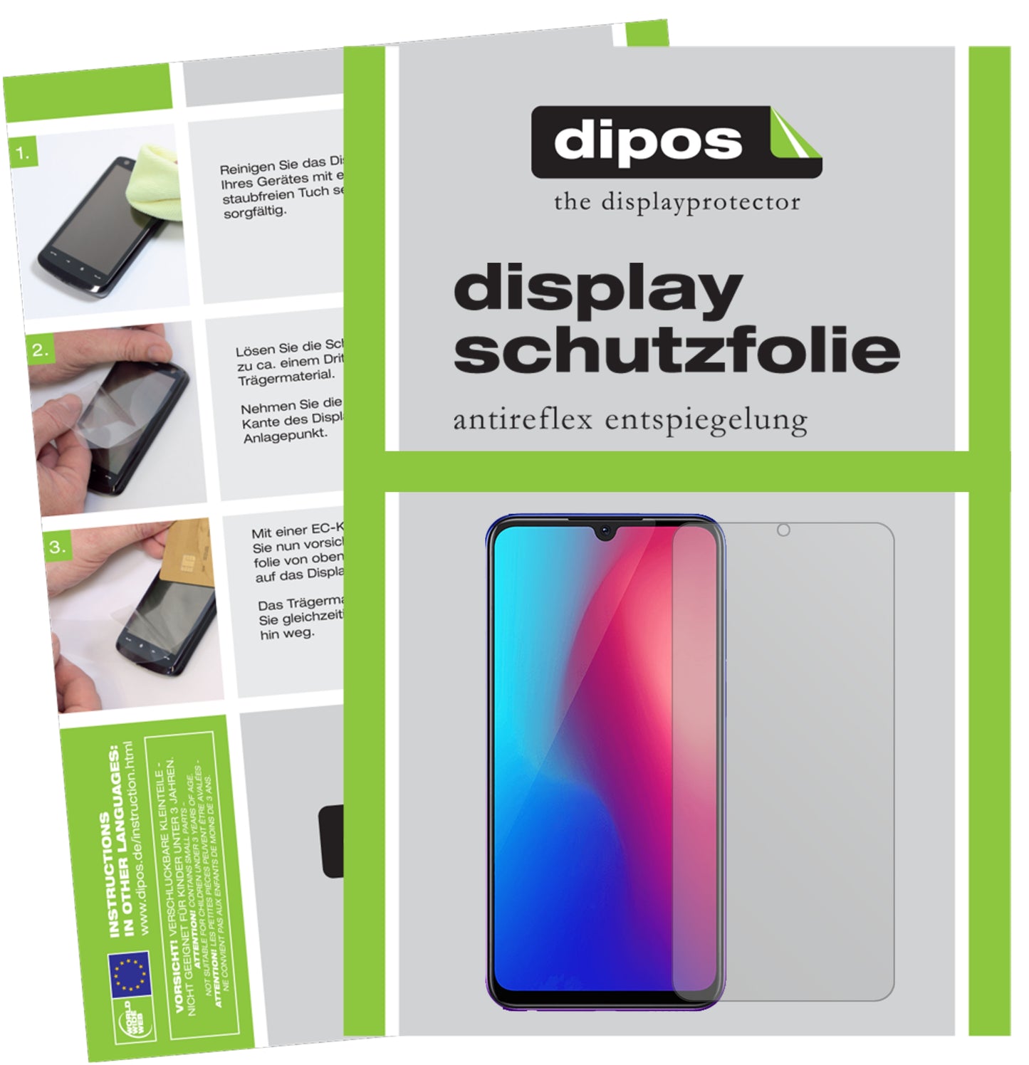 Mattes Panzerglas: Entspiegelte, dünne Folie, Fingerabdruckresistenz und Bildschirmschutz für Vivo-Z3i