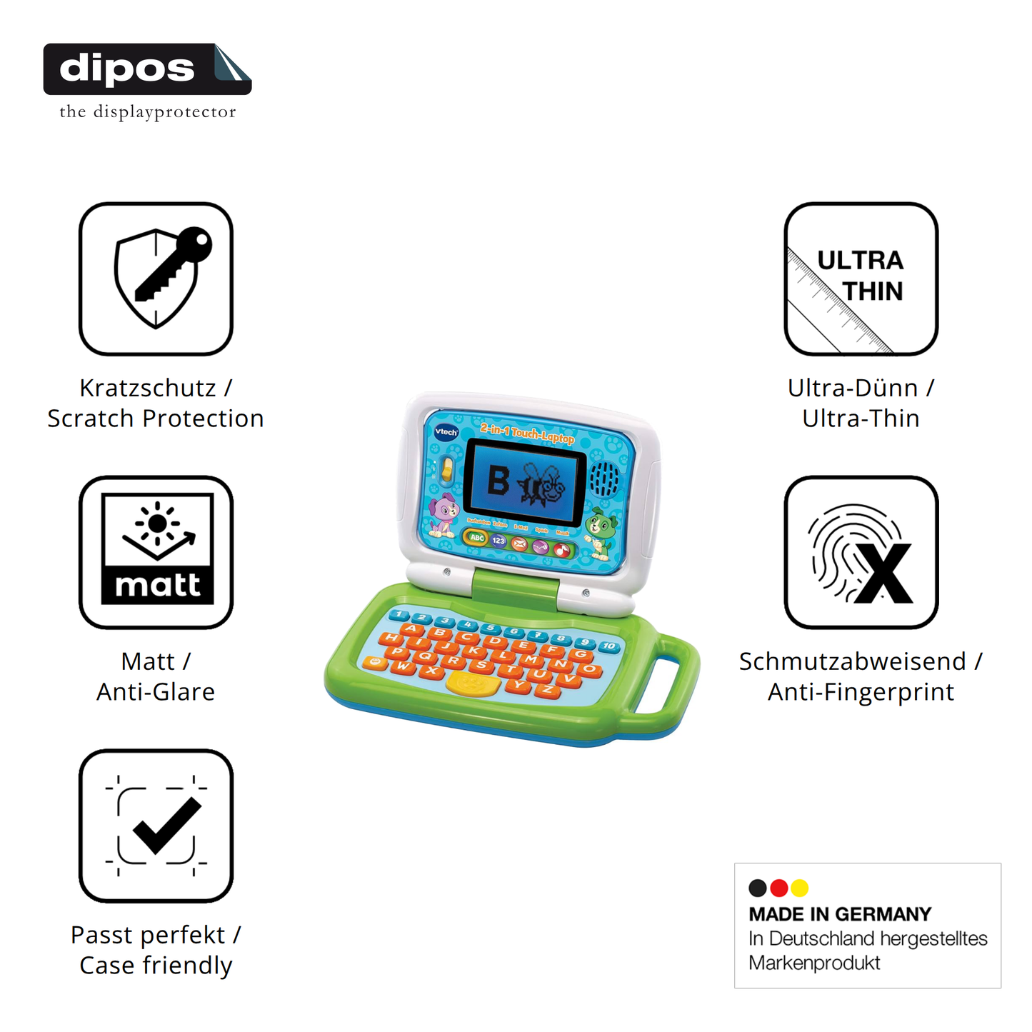 Displayschutz hergestellt in Deutschland, höchste Qualität made in Germany