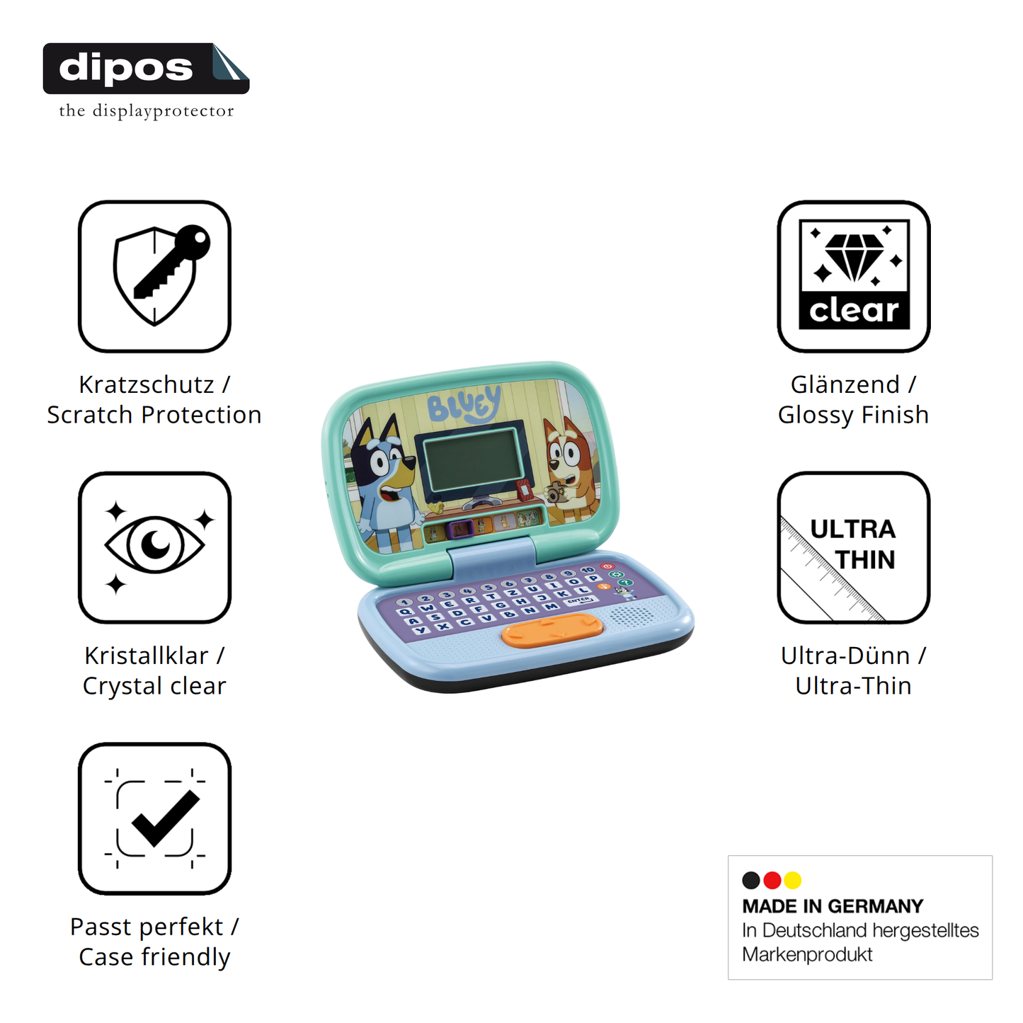 Displayschutz hergestellt in Deutschland, höchste Qualität made in Germany