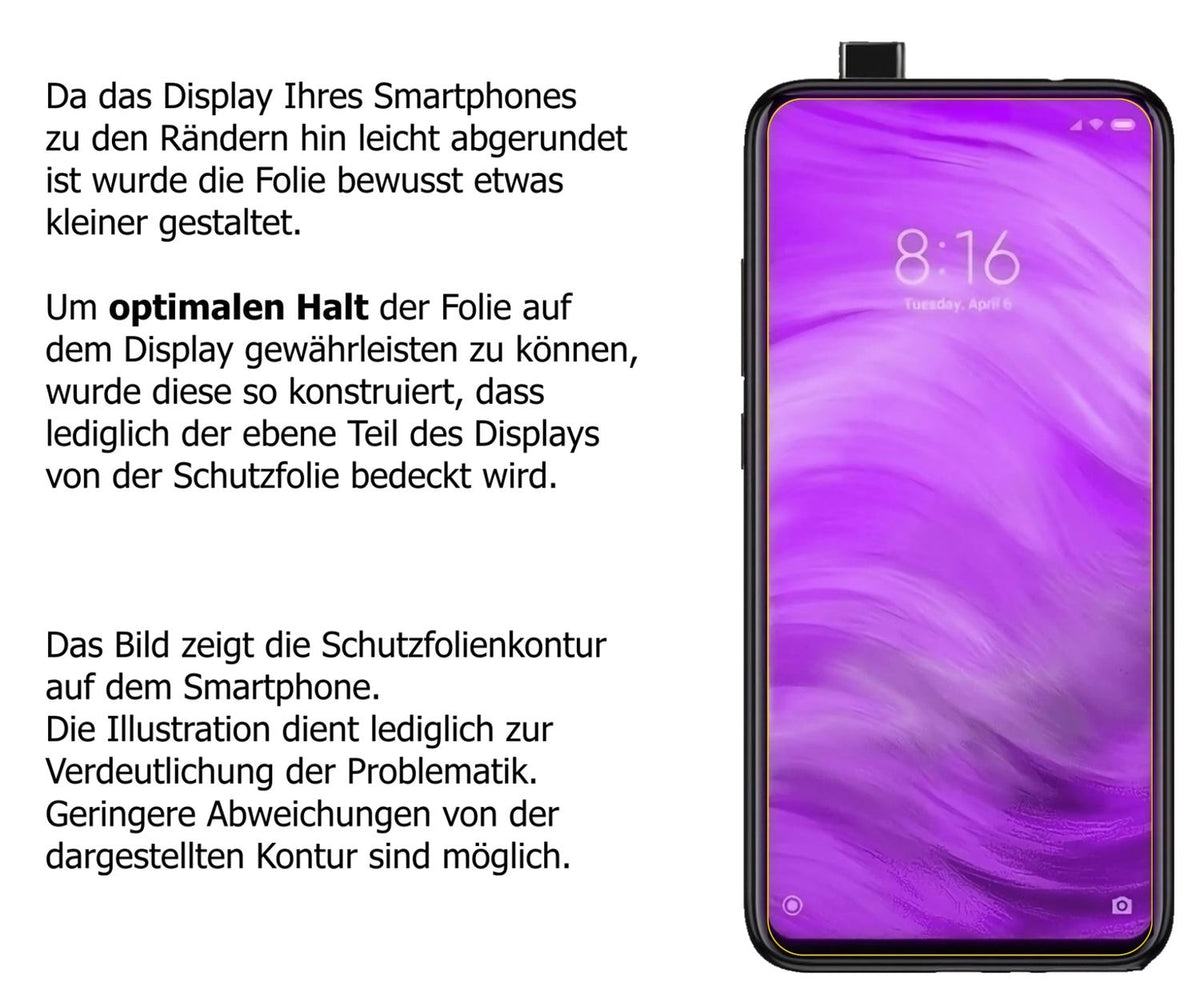 2x Screen Protector for Xiaomi Mi 9T Pro Protection Anti Glare dipos