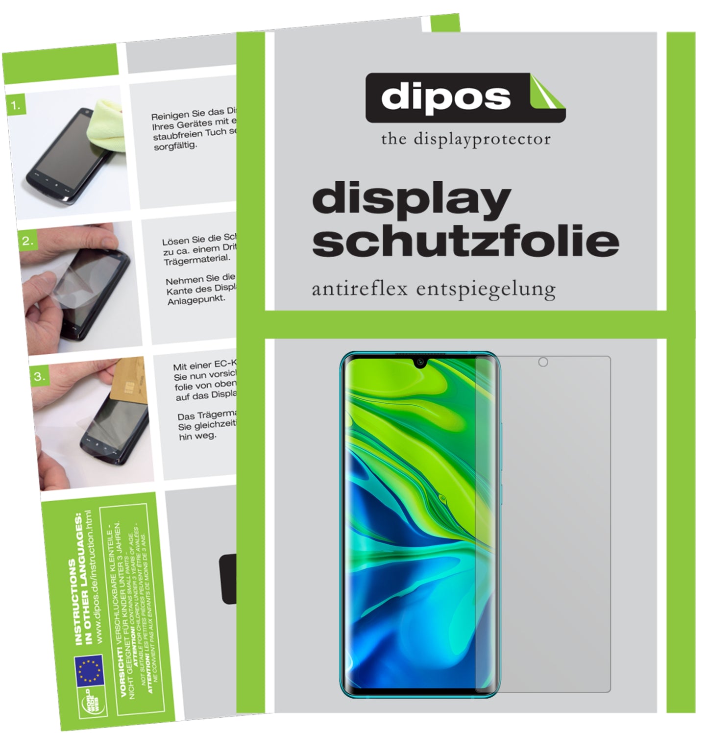 Mattes Panzerglas: Entspiegelte, dünne Folie, Fingerabdruckresistenz und Bildschirmschutz für Xiaomi-Mi Note 10 Lite
