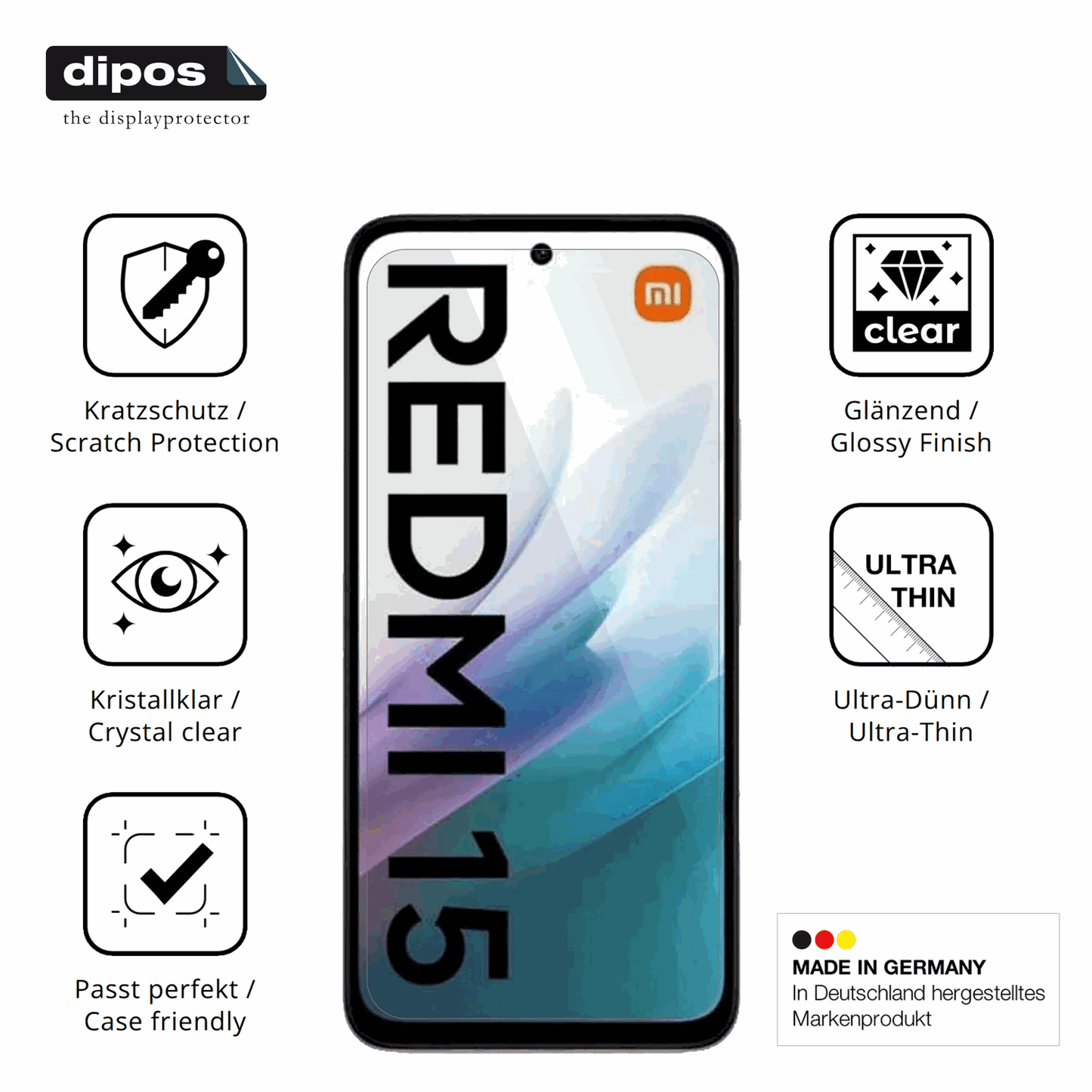 4x Screen Protector for Xiaomi Redmi 15 4G Protection Crystal Clear dipos