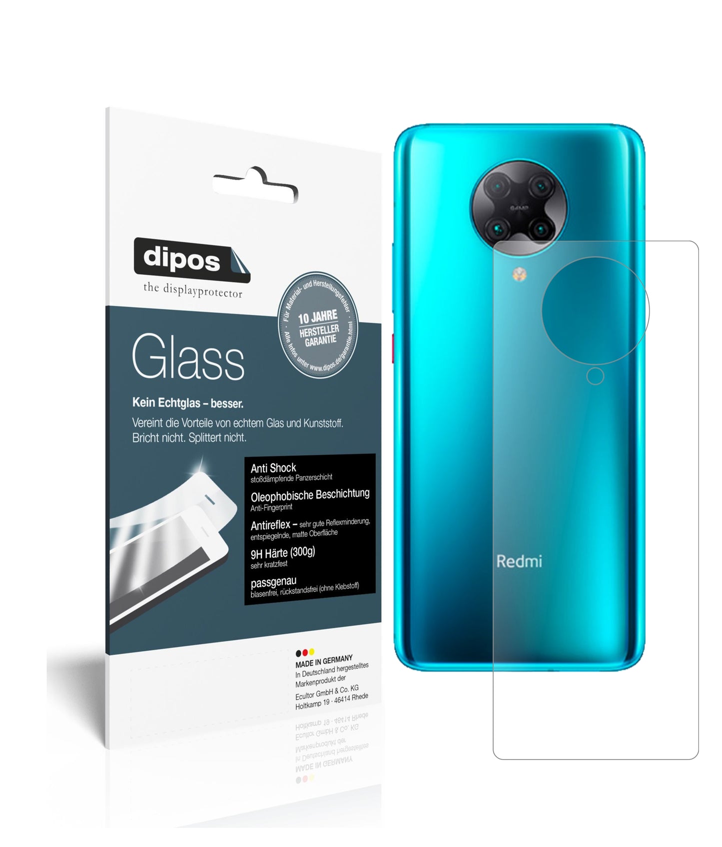 Mattes Panzerglas: Schutz vor Brüchen, Fingerabdrücken und Bildschirmblendung für Xiaomi-Redmi K30 Pro Rückseite