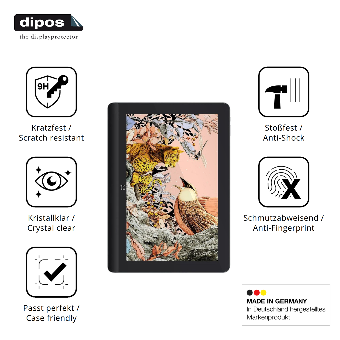 Displayschutz hergestellt in Deutschland, höchste Qualität made in Germany