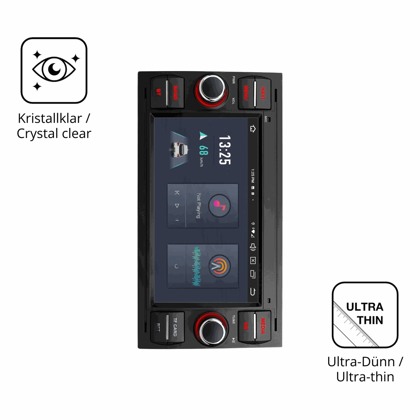 2x Screen Protector for Xtrons PX72QSFBL 7 Zoll Protection Crystal Clear dipos