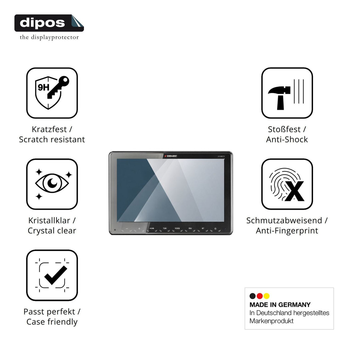 2x Screen Protector for Zenec Z-N975 Flexible Glass 9H dipos