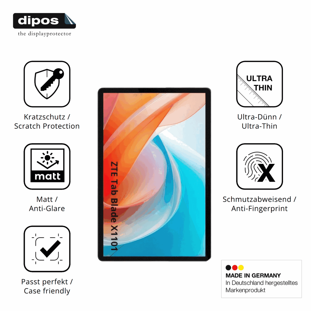 Displayschutz hergestellt in Deutschland, höchste Qualität made in Germany