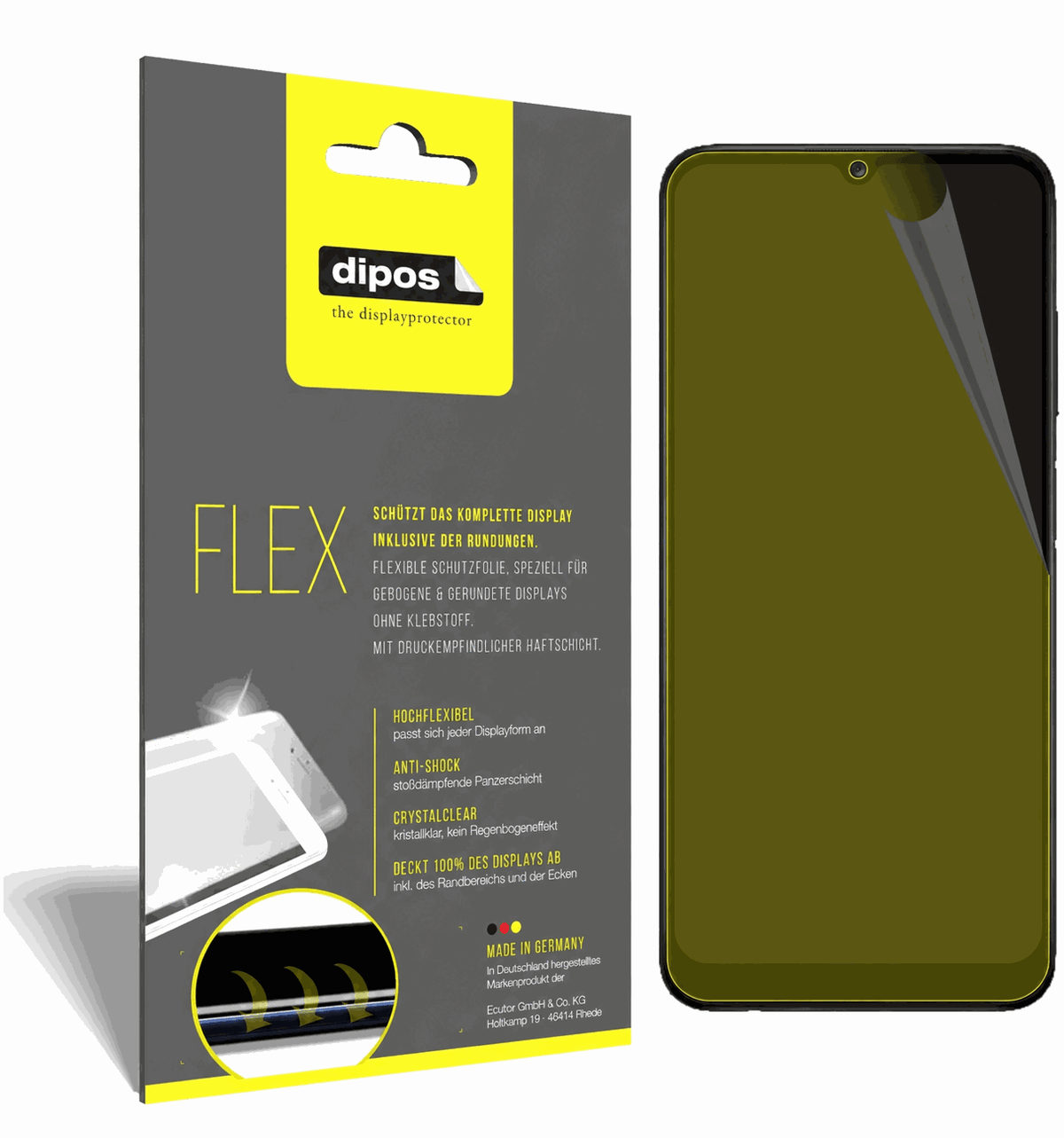 2x Screen Protector for Samsung Galaxy A03s Protective Film covers 100% dipos