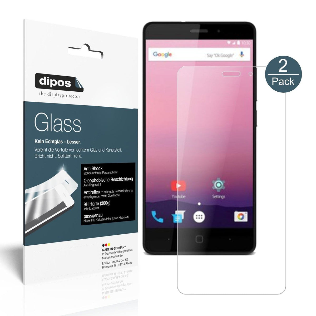 2x Screen Protector for Vernee Thor E matte Flexible Glass 9H dipos