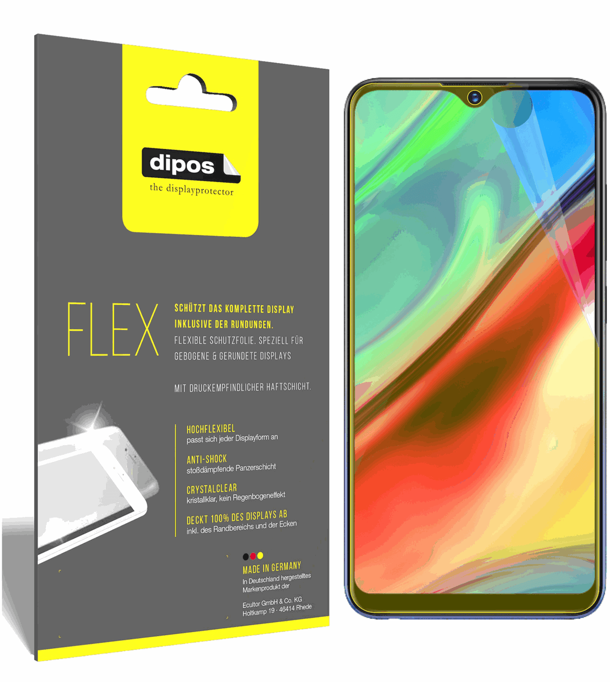 3x Screen Protector for Vivo Y93 Protective Film covers 100% dipos Flex