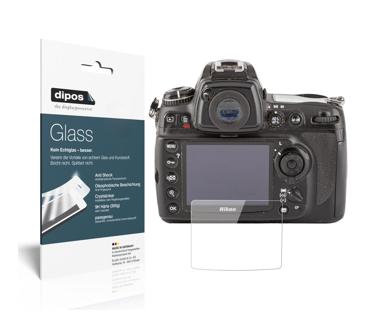 2x 9H Clear Screen Protector for Nikon D700 – Shatterproof, Crystal Clear | dipos