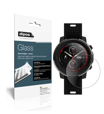 Matte Displayschutzfolie von dipos passend für Huami Amazfit Stratos 3, 9H kratzfest und blasenfrei montiert