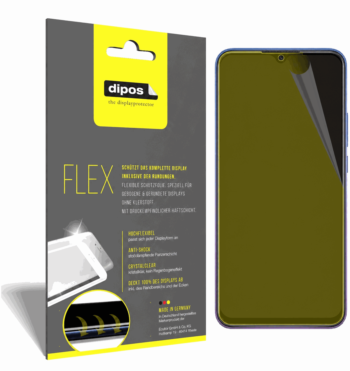 2x Screen Protector for Xiaomi Redmi 9 Prime Protective Film covers 100% dipos