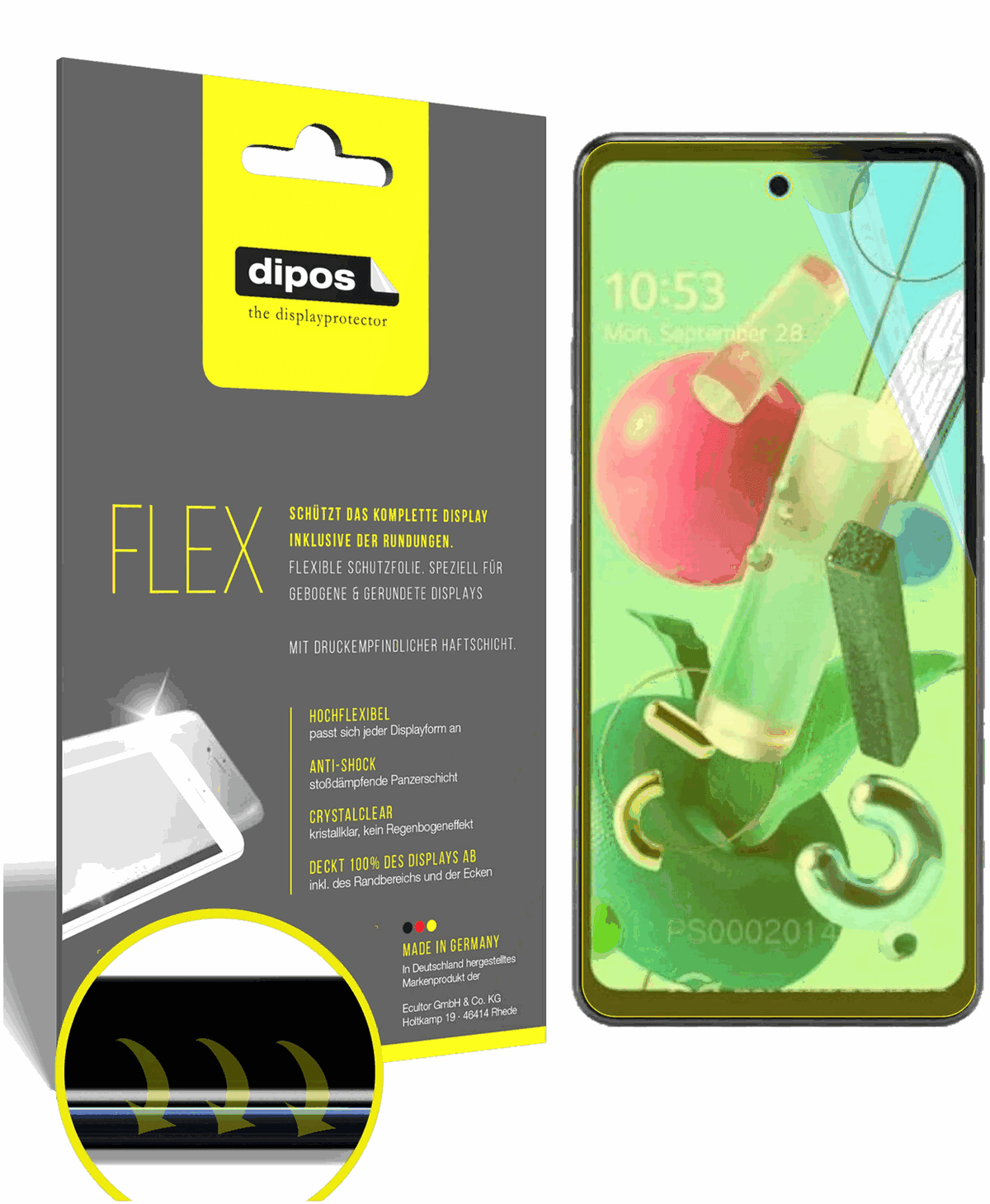 3x Full Cover Screen Protector for LG Q92 – Covers Curved Edges | dipos