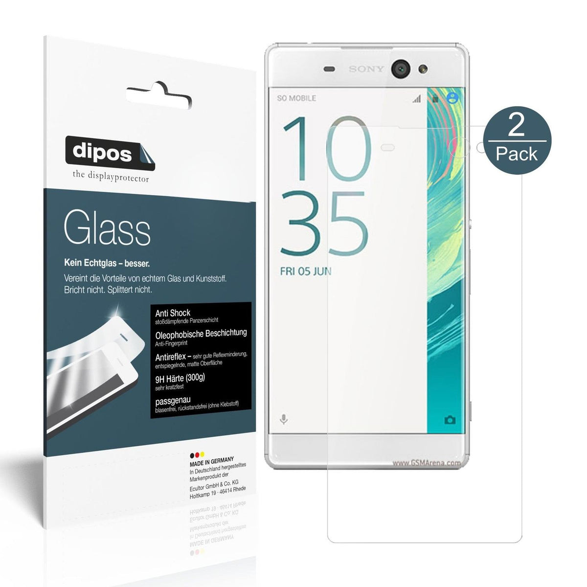 dipos 2x 9H Matte Screen Protector for Sony Xperia XA Ultra