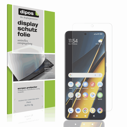 Matte Displayschutzfolie von dipos passend für Poco X6 Pro 5g, präziser Zuschnitt und blasenfrei montiert