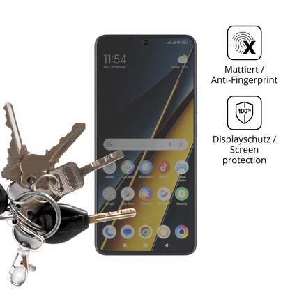 dipos Displayschutz für Poco X6 Pro 5g, mattierte Oberfläche, Blickschutzfilter und perfekter Passform