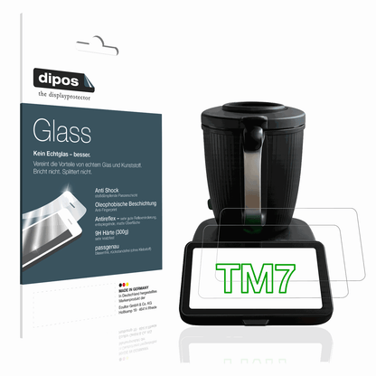 2x Screen Protector for Vorwerk Thermomix TM7 matte Flexible Glass 9H dipos