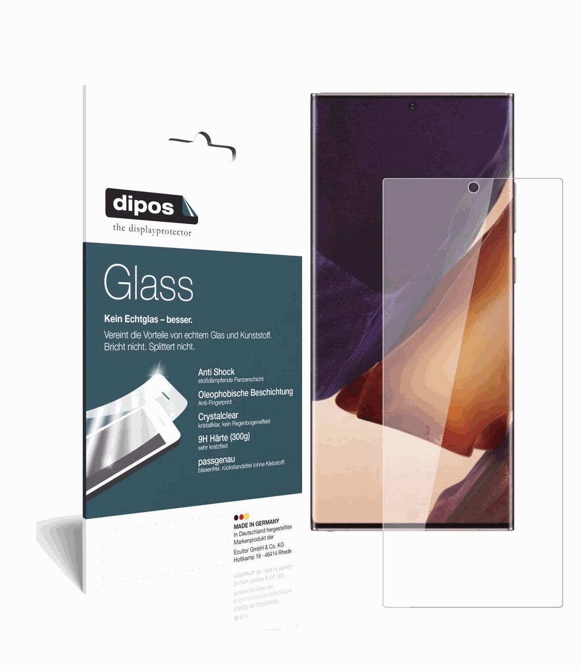 9H Clear Screen Protector for Samsung Galaxy Note 20 – Shatterproof, Crystal Clear | dipos