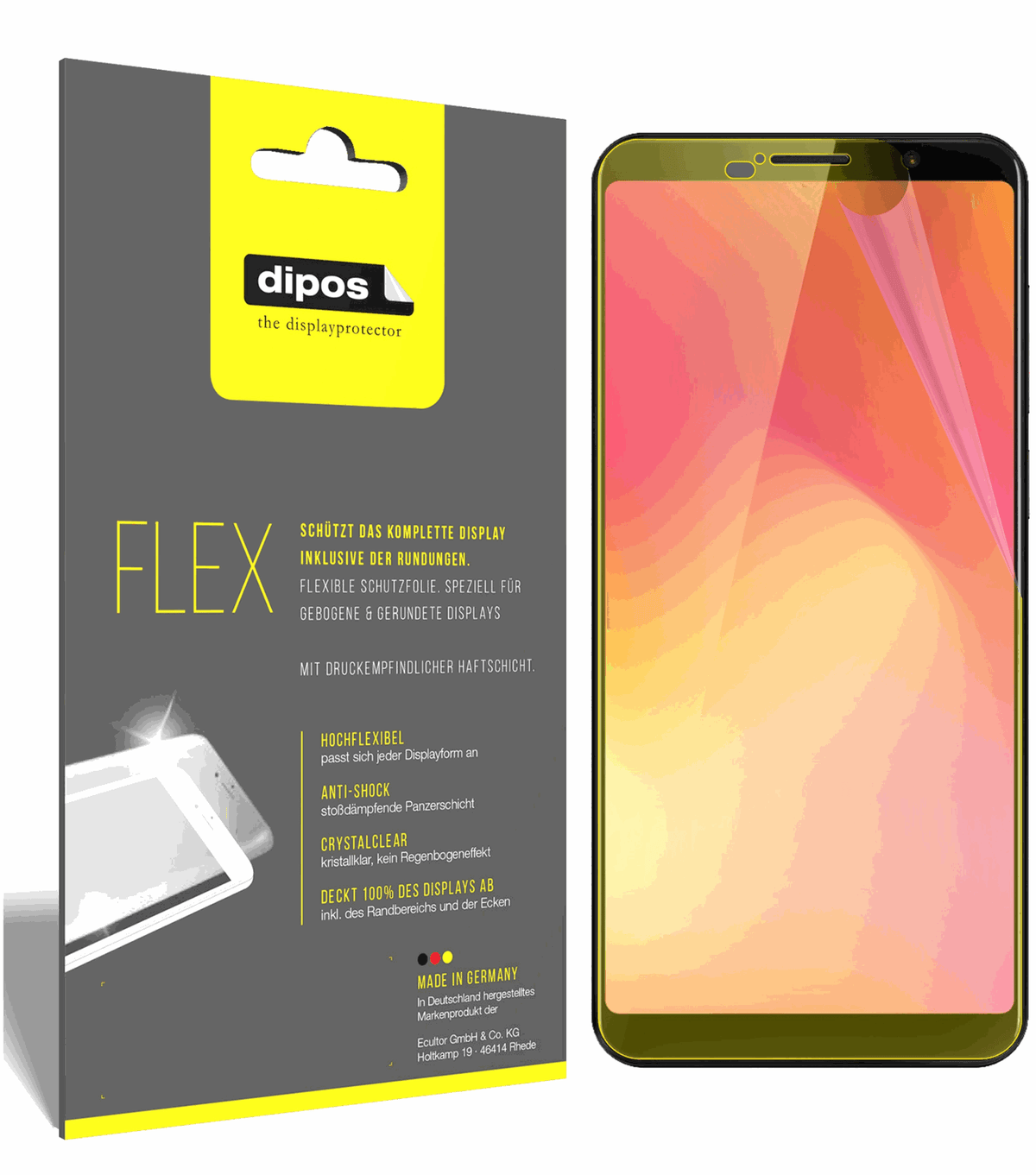 3x Screen Protector for Cubot Power Protective Film covers 100% dipos Flex