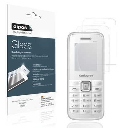 2x Screen Protector for Karbonn K105s matte Flexible Glass 9H dipos