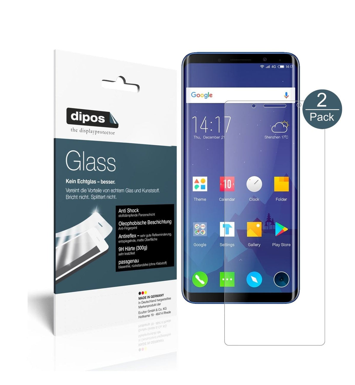 dipos 2x 9H Matte Screen Protector for Elephone U