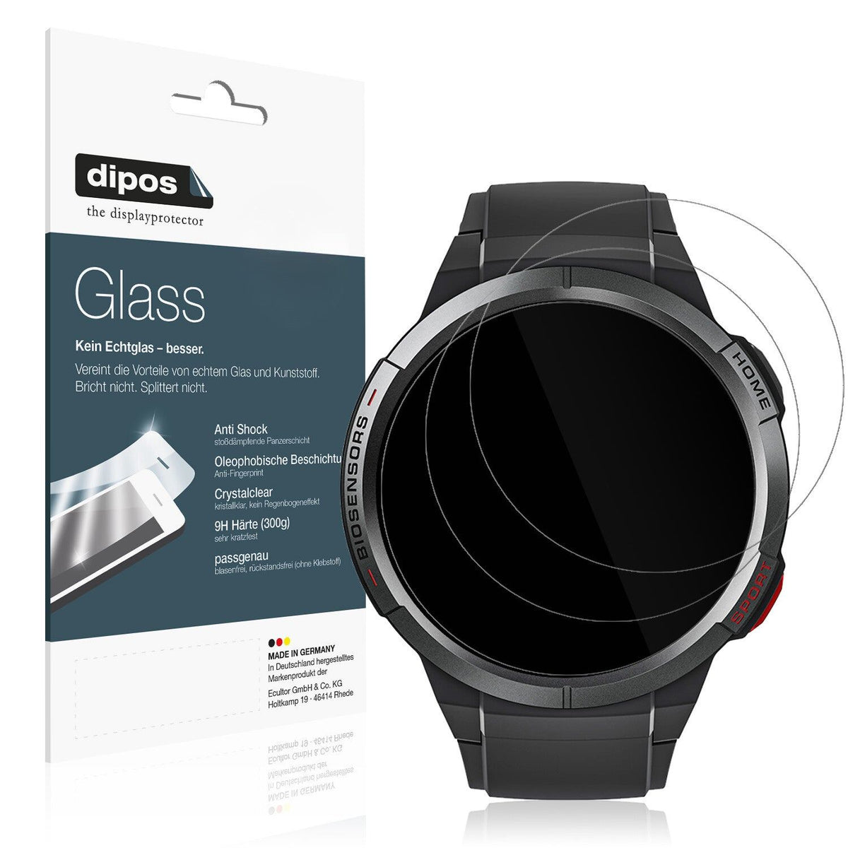 9H Clear Screen Protector for Mibro Watch GS – Shatterproof, Crystal Clear | dipos