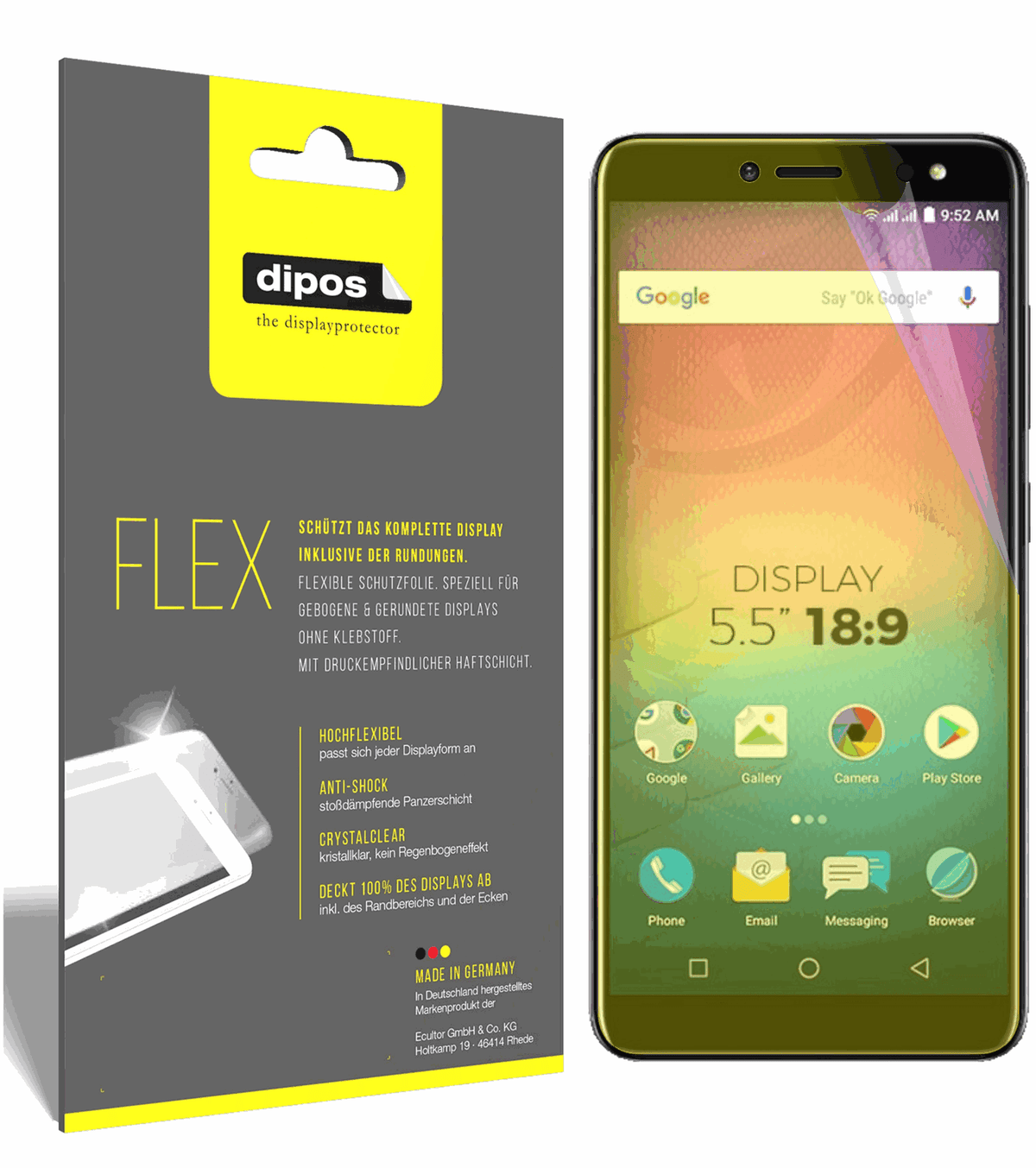 3x Screen Protector for Allview V3 Viper Protective Film covers 100% dipos Flex