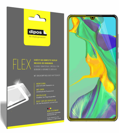 3x Screen Protector for Huawei P30 Protective Film covers 100% dipos Flex
